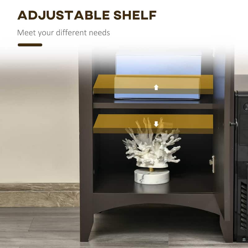HOMCOM L-Shaped Computer Desk with Open Shelf and Storage Cabinet, Corner Writing Desk with Adjustable Shelf