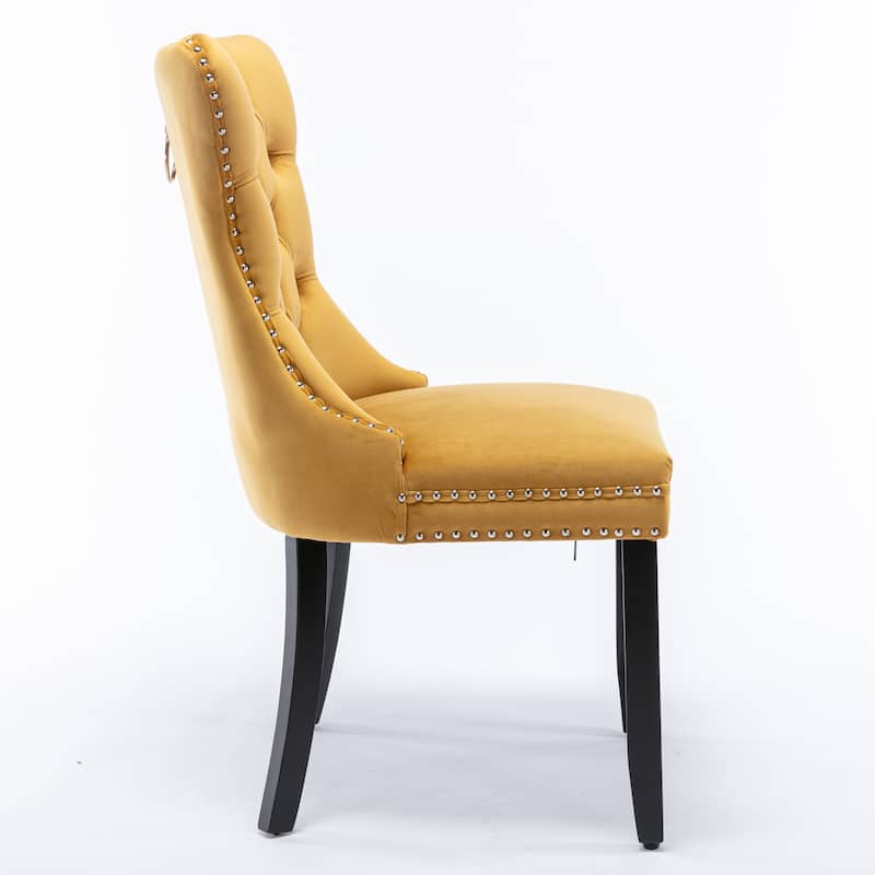 Tufted Solid Wood Contemporary Velvet Upholstered Dining Chair