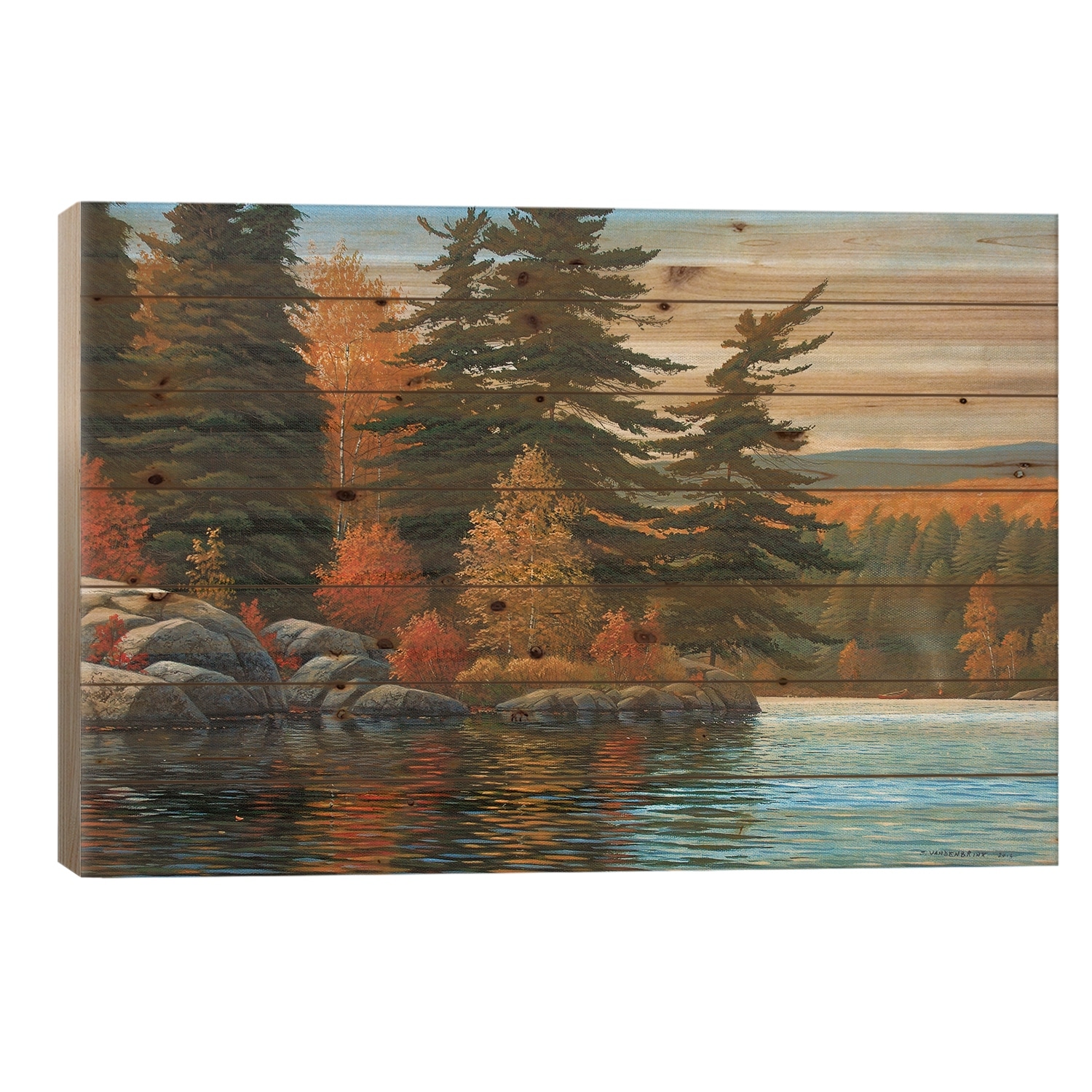 Autumn Breeze Print On Wood by Jake Vandenbrink - Multi-Color