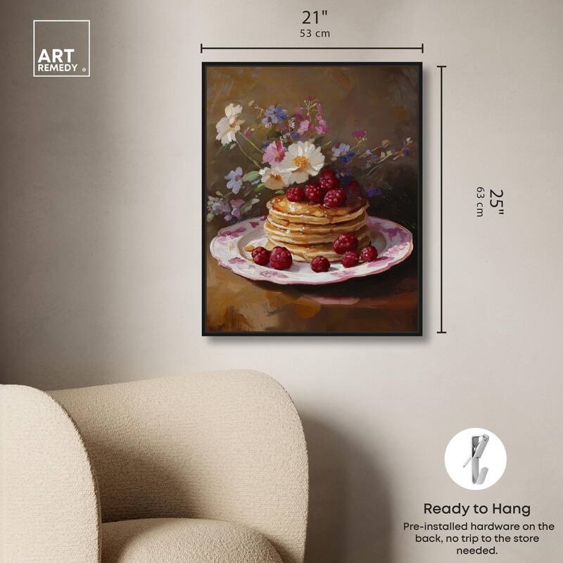 Raspberry Pancakes I Canvas by Art Remedy