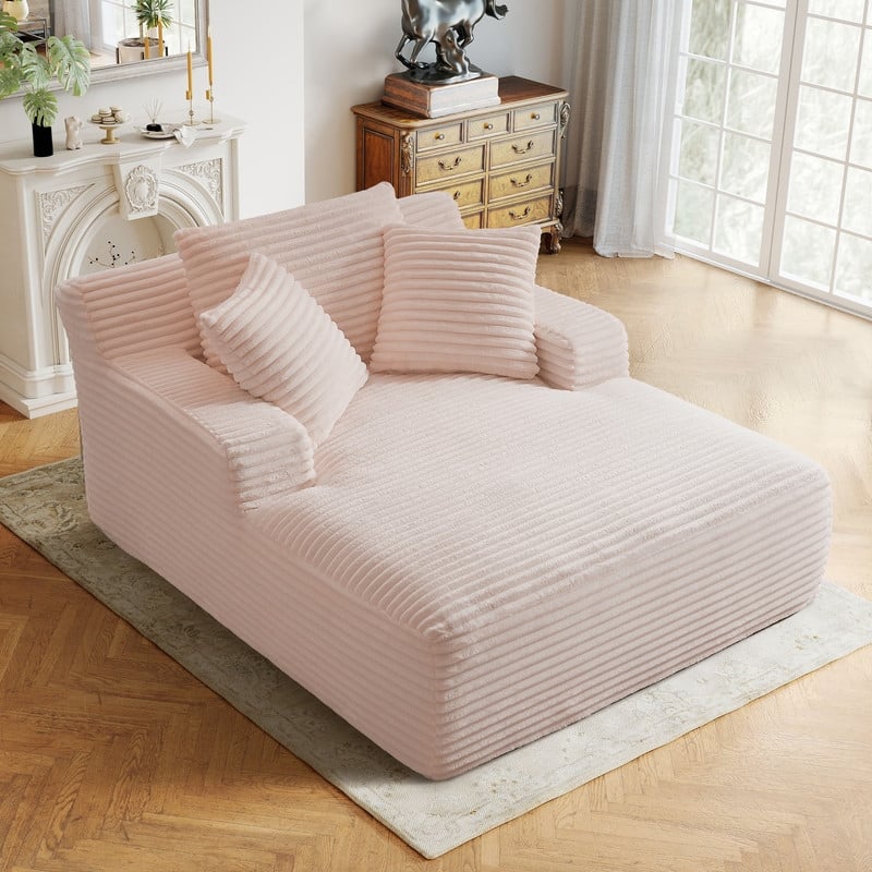 Rossetta Corduroy Upholstered Modern Oversized Chaise Lounge Chair