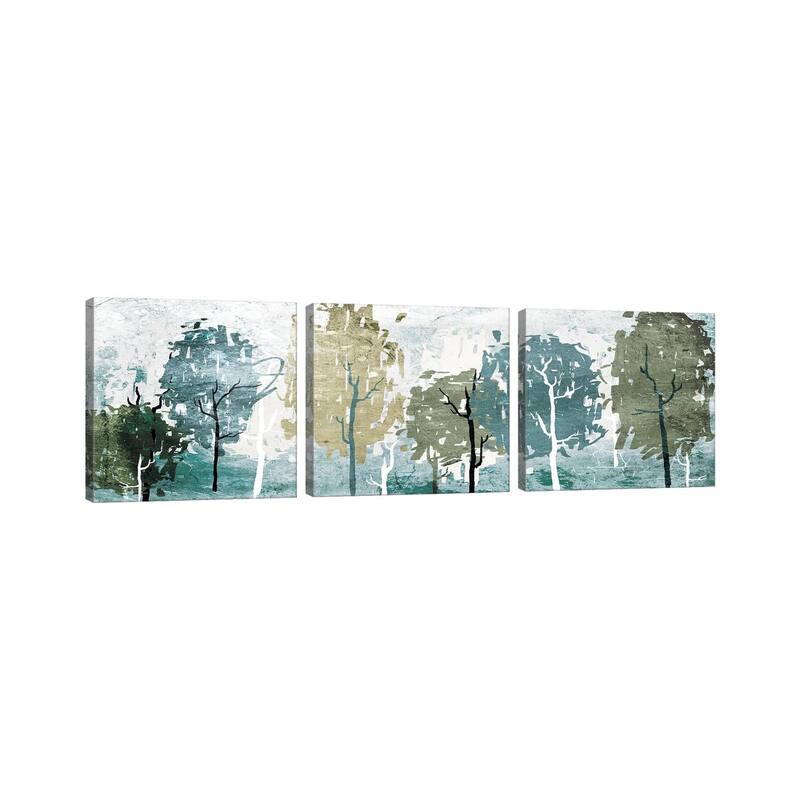 iCanvas "Abstract Forest" by On Rei 3-Piece Canvas Wall Art Set