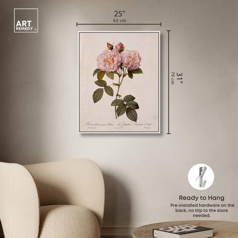 Damask Rose Canvas by Art Remedy