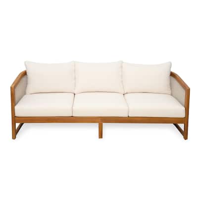 Christopher Knight Home - Liora Outdoor Acacia Wood 3 Seater Sofa