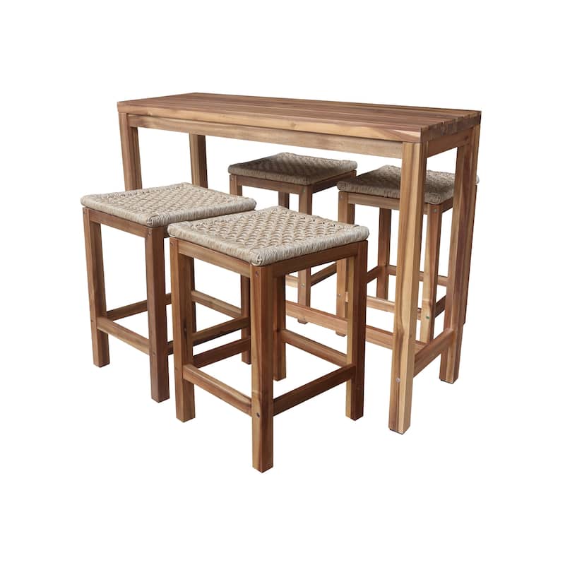 Set of 5 pcs -Table with 4 RTA stools - Brown