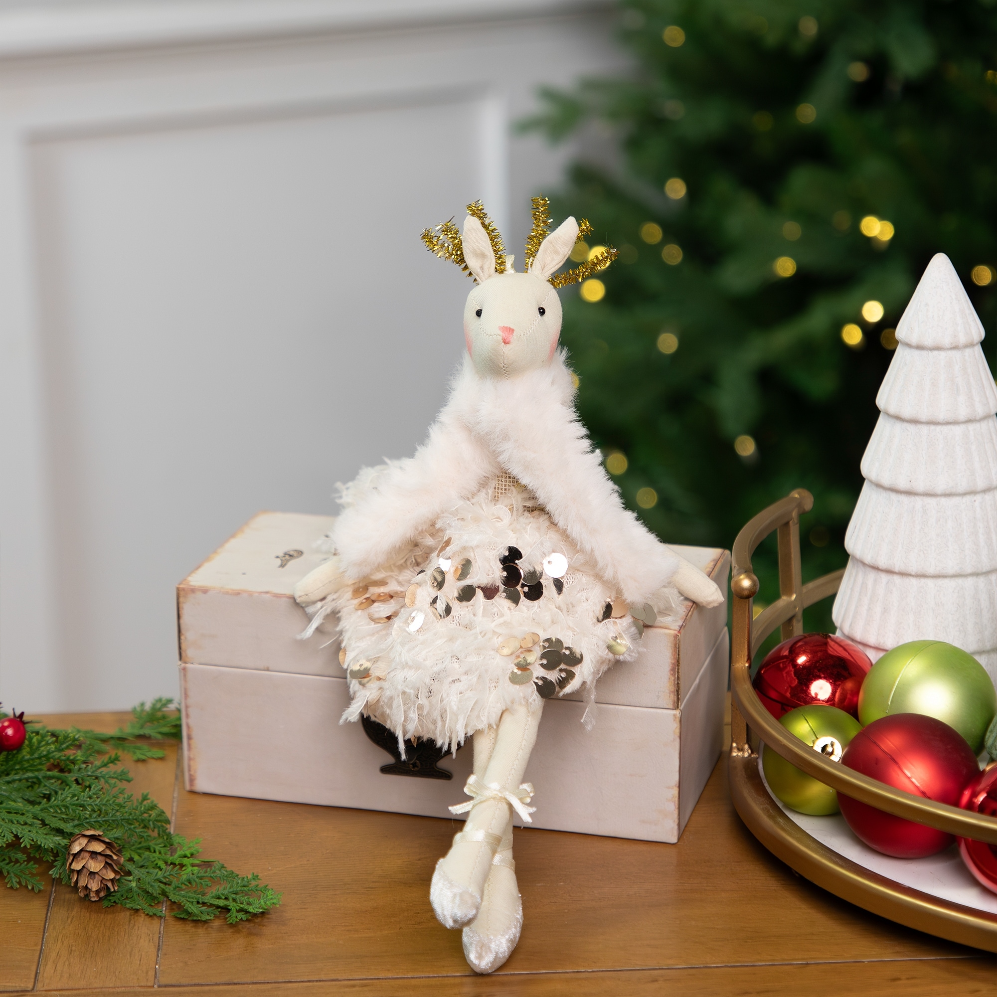 Reindeer Ballerina Hanging Christmas Figure - 12"