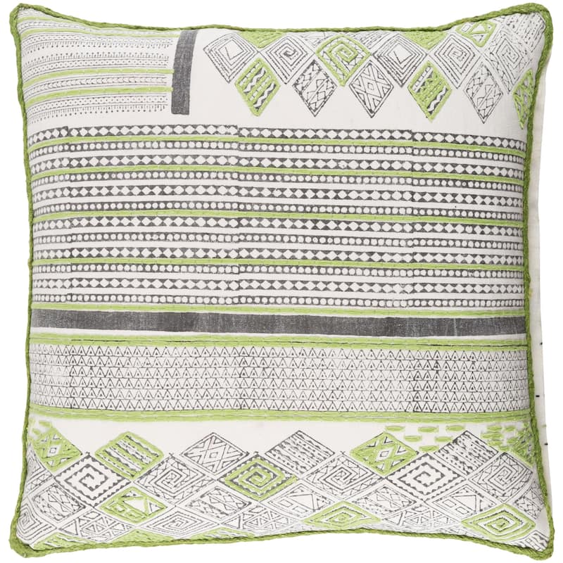 Decorative Prance Lime Throw Pillow Cover (22 x 22)