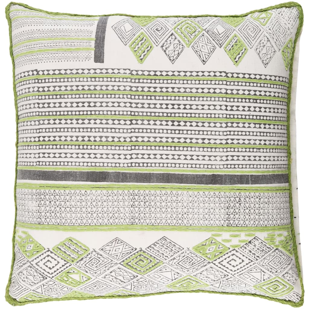 Decorative Prance Lime Throw Pillow Cover (22 x 22)