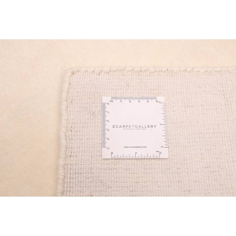 ECARPETGALLERY Hand Loomed Ananda White Viscose, Wool Rug - 8'0 x 10'0
