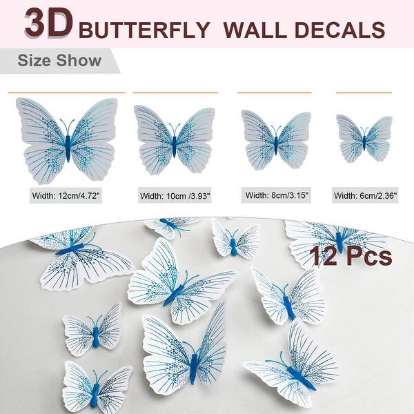 Shop 12pcs 3d Butterfly Wall Decal Art Diy Sticker For Christmas