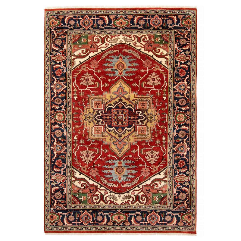 ECARPETGALLERY Hand-knotted Serapi Heritage Red Wool Rug - 6'1 x 9'0 - Red - 6'1 x 9'0