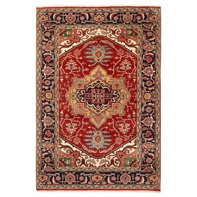 ECARPETGALLERY Hand-knotted Serapi Heritage Red Wool Rug - 6'1 x 9'0