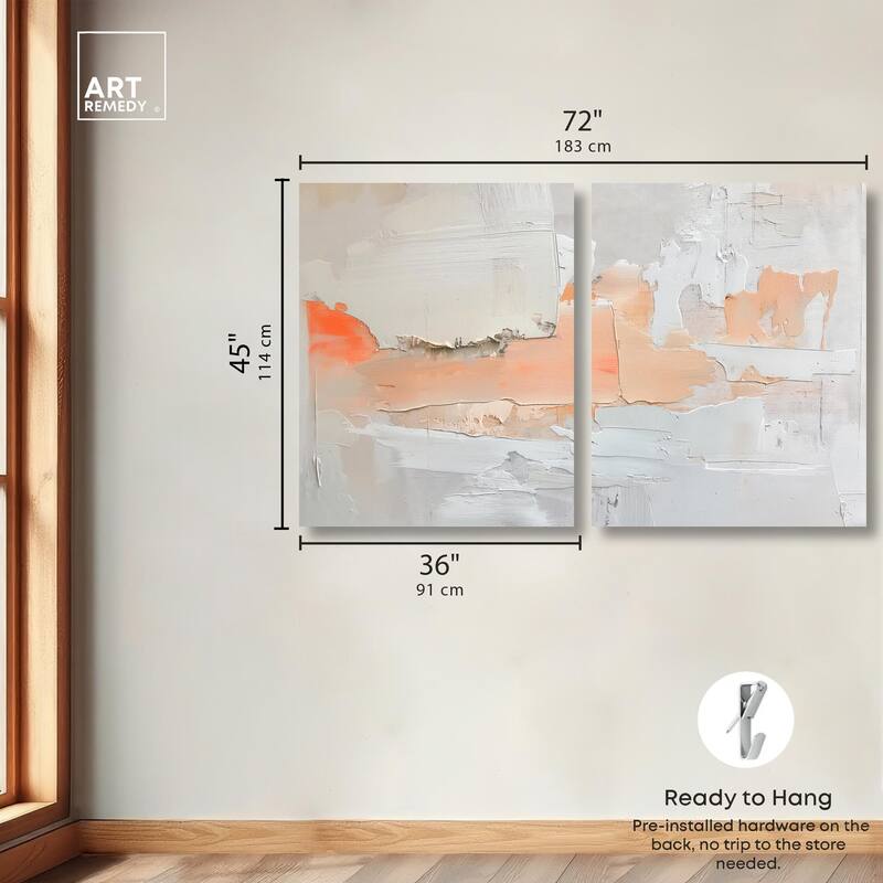 Orange Mist Halo Canvas Set of 2 by Art Remedy, Gallery Wrapped