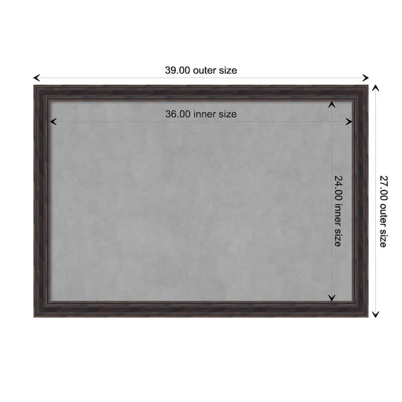 Amanti Art Rustic Pine Brown Narrow Framed Magnetic Board - Board Size 36x24