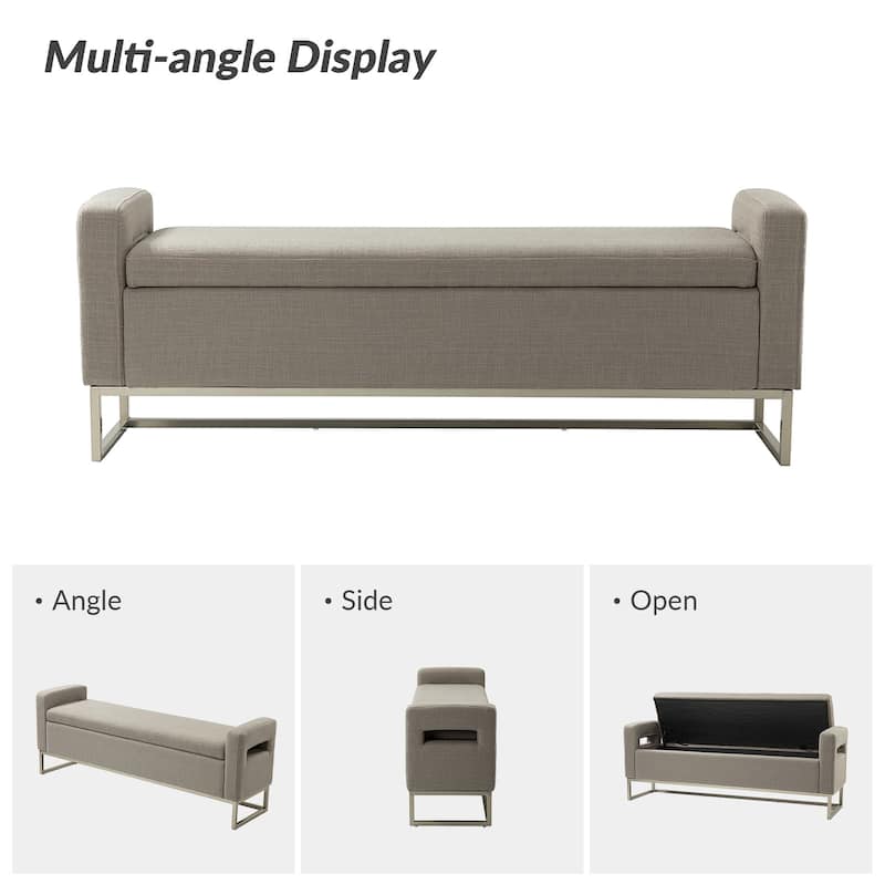 Diana Modern Upholstered Filp-Top Storage Bench with Sturdy Metal Legs