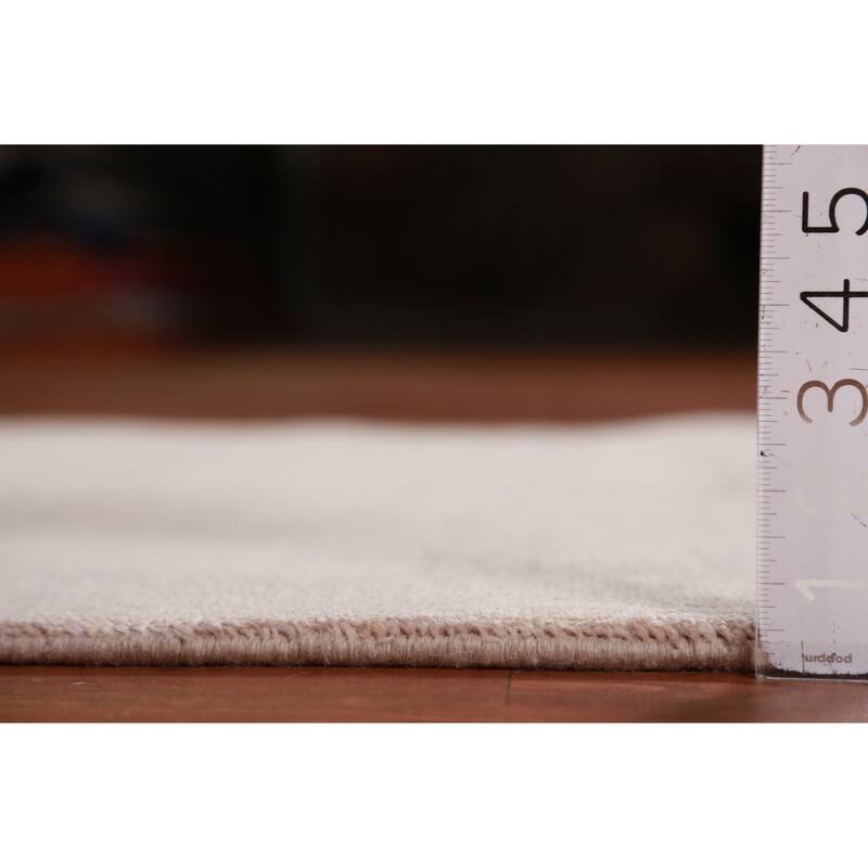 Hand Knotted Oriental 100% Wool Carpet Modern Solid Beige & Ivories Gabbeh Runner Rug - 10' 6'' X 3' 0''