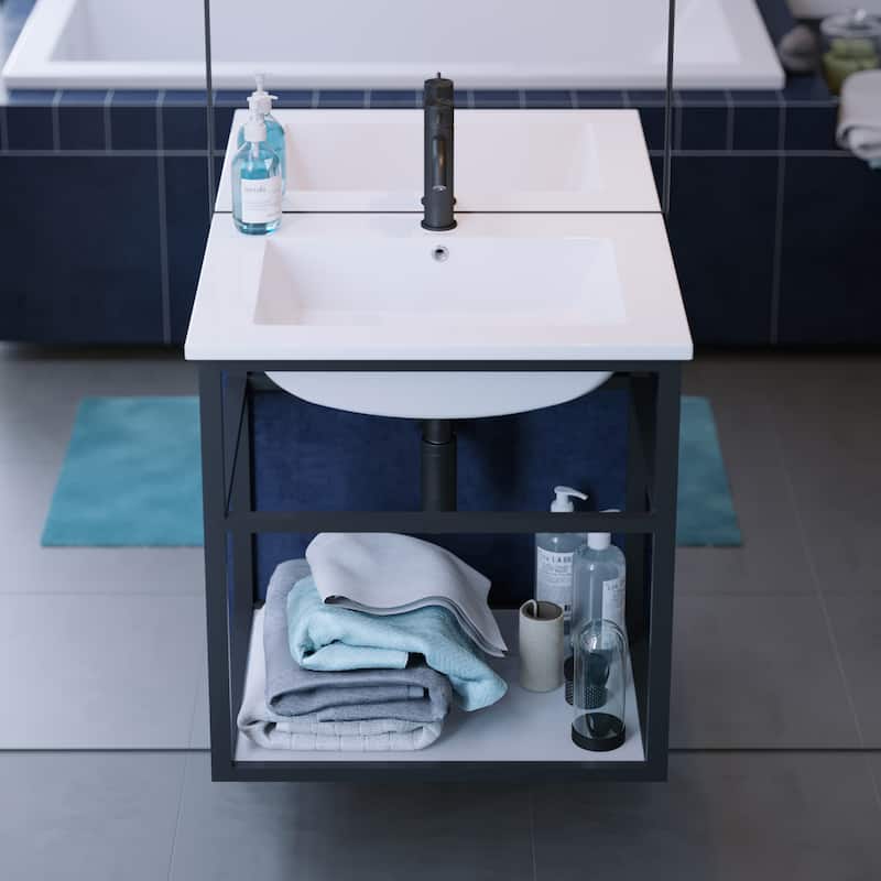 Swiss Madison Pierre 24" Single, Metal Frame, Open Shelf, Bathroom Vanity