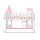 preview thumbnail 6 of 14, Fun Design Twin over Twin Pink Castle Shape Bunk Beds, Kids Bunk Beds
