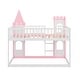 preview thumbnail 6 of 14, Twin Over Twin Castle Bunk Bed with Ladder,Versatile Floor BedEasy to Assemble