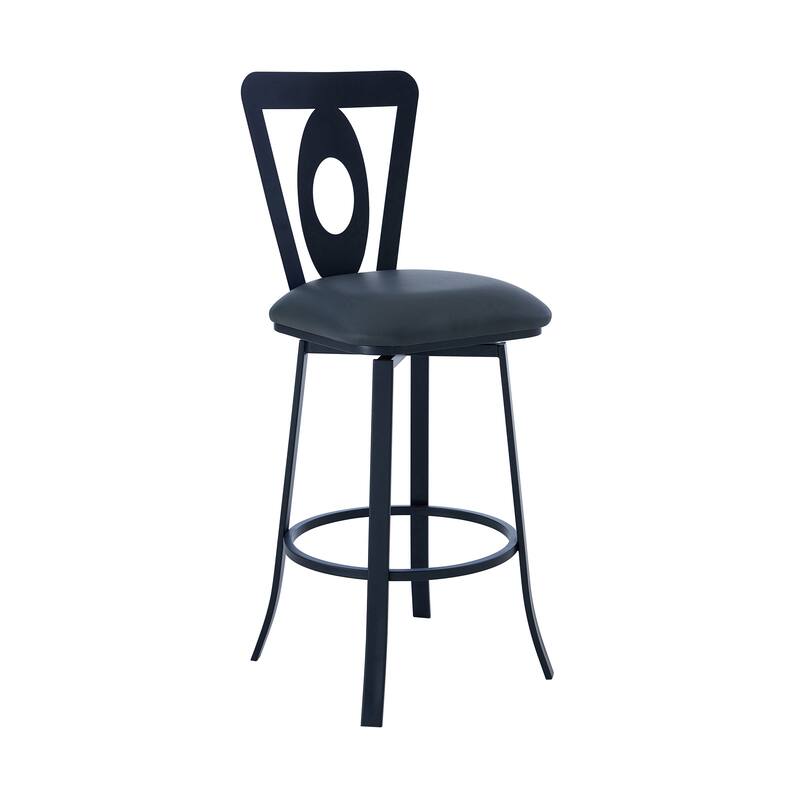 Lola Swivel Bar Stool, Upholstered Counter Height Chair with Metal Frame