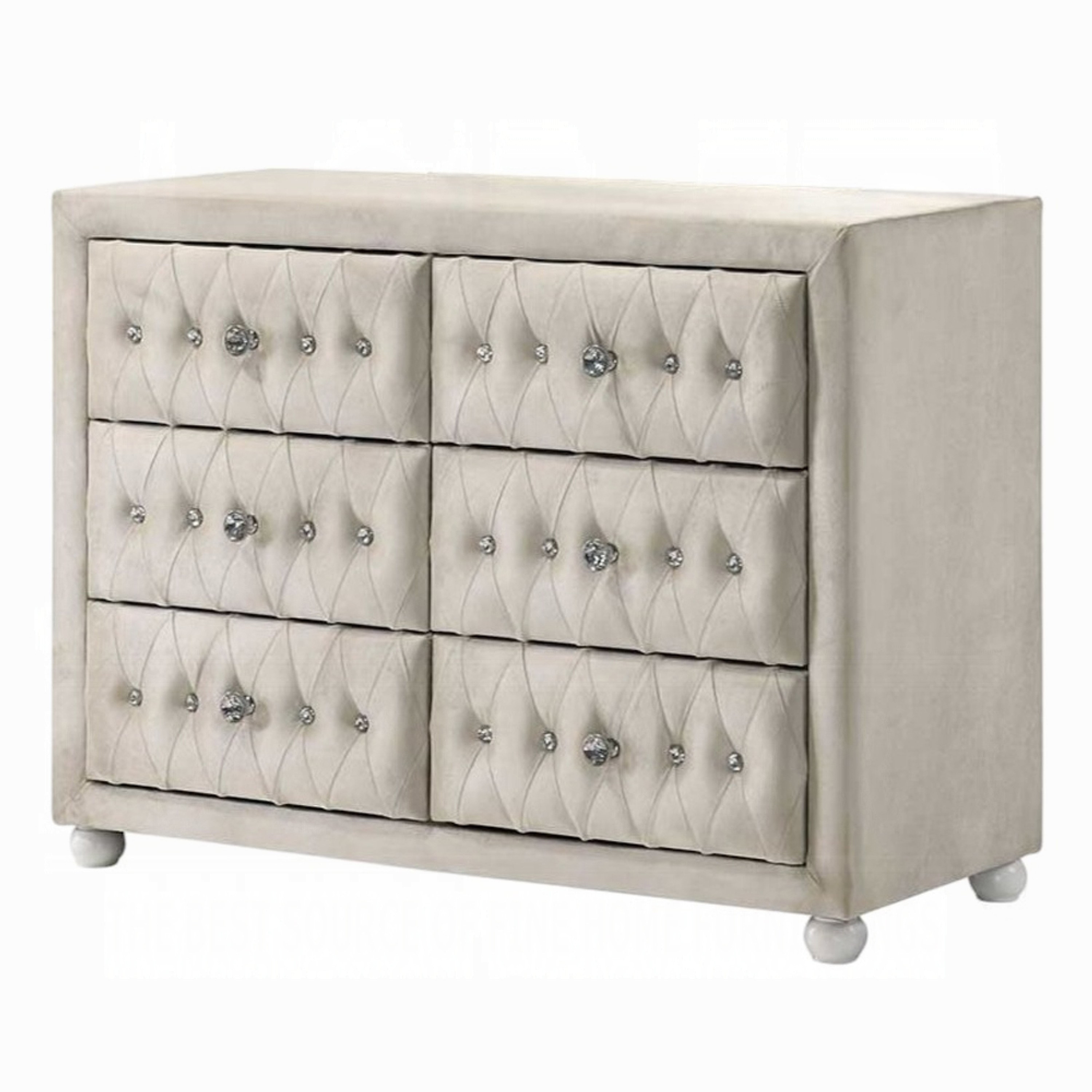 40 inch wide dresser Rex Dresser, 6 Drawers, Crystal Tufted Beige Upholstery keeping you and your family safer Lynda Tall Dresser Chest, 4