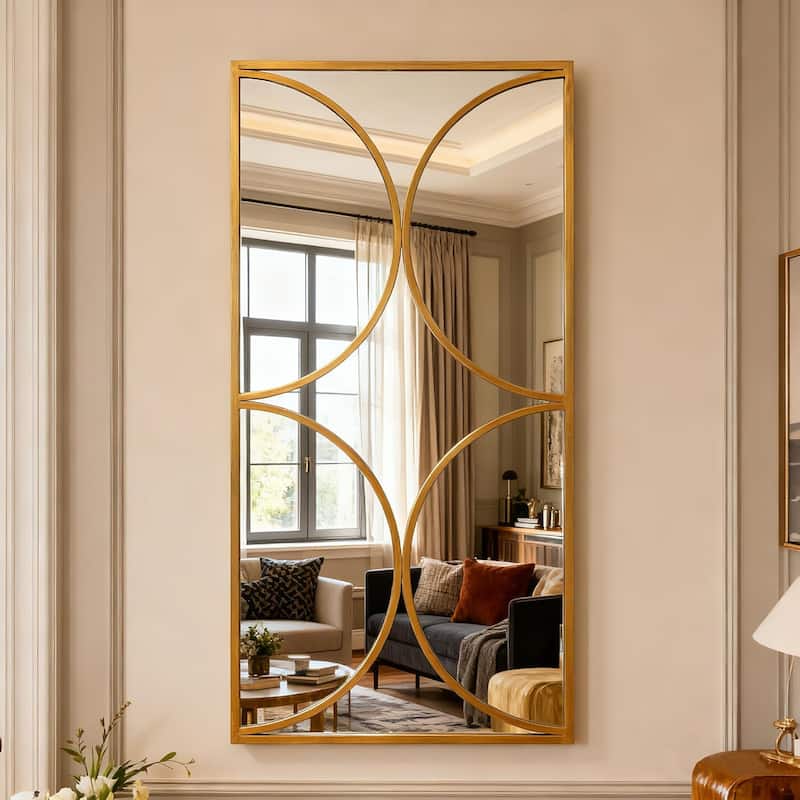 47.2" Modern Decorative Wall Mirror - Antique Gold
