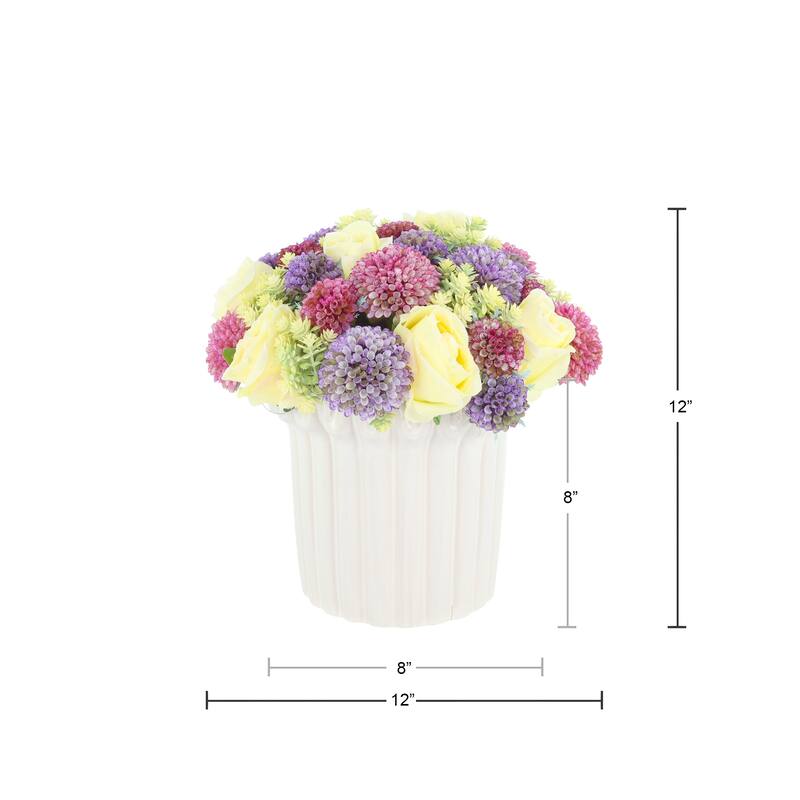 Spring Centerpiece with Roses and Dahlias - 12