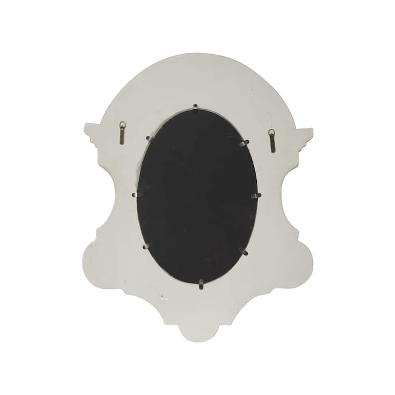 Fiberglass Distressed Antique Arched Oval Room Wall Mirror - White or Cream - Roche River Decor