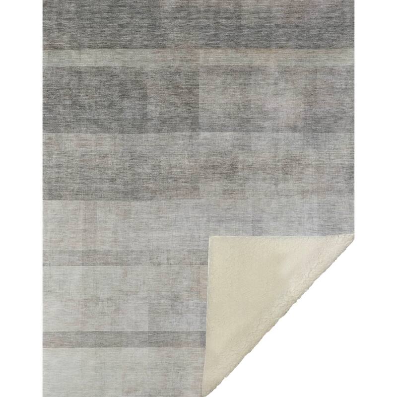 Premium Machine Washable Modern Ombre Sherpa Throw Blanket