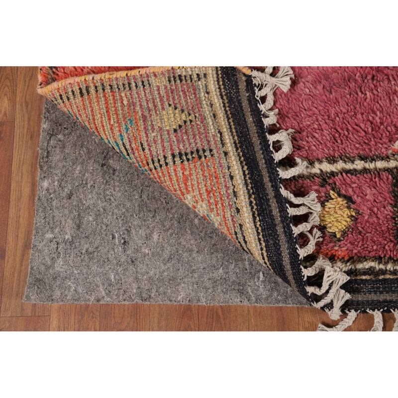 Purple Geometric Moroccan Oriental Area Rug Handmade Wool Carpet - 9'1" x 12'8"