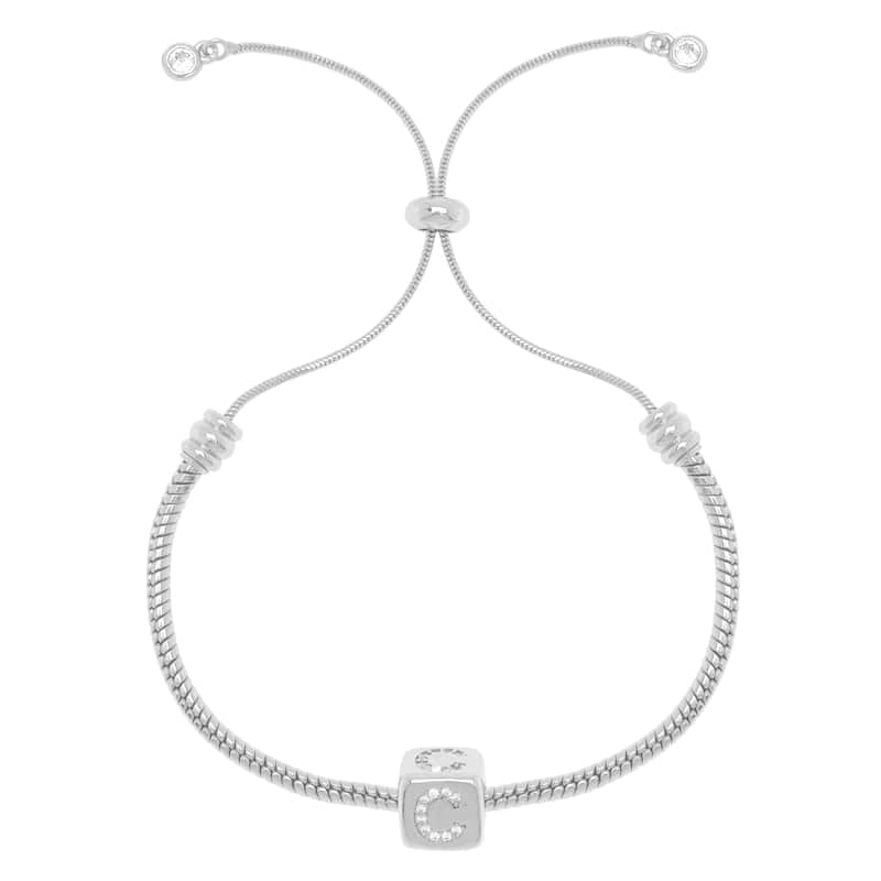 Victoria Townsend Silver Plated Adjustable Initial Bracelet - C