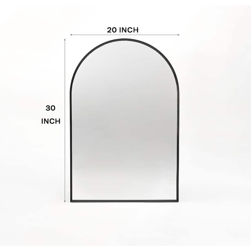 20x30 Inch Metal Framed Arched Bathrrom Mirror