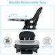 preview thumbnail 4 of 5, Simple Fold Highchair for Infants w/Large Storage Basket, Adjustable Height, Detachable Double Trays, 4 Lockable Wheels, Black
