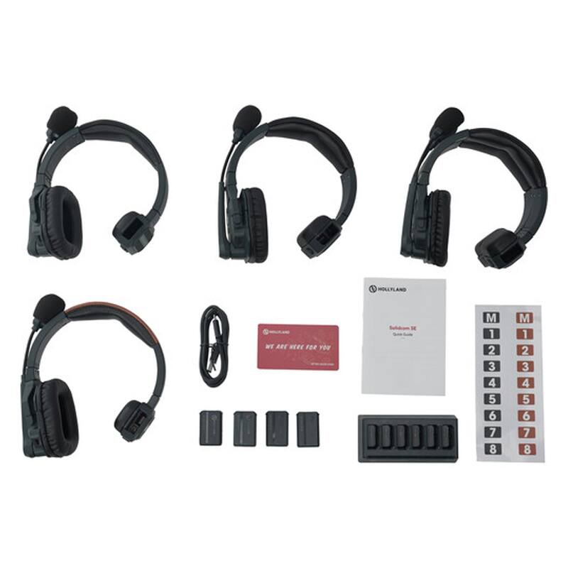 Hollyland Solidcom SE Global 4S 4-Person Full-Duplex Single-Ear Noise Canceling Headset Intercom System (2.4 GHz)