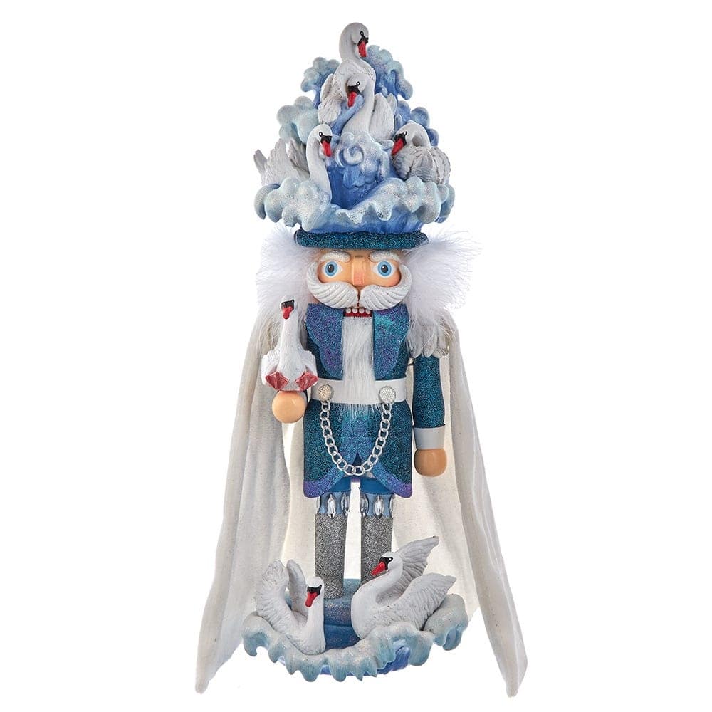 Kurt Adler 18-Inch Hollywood 7 Swans Swimming Nutcracker - Blue