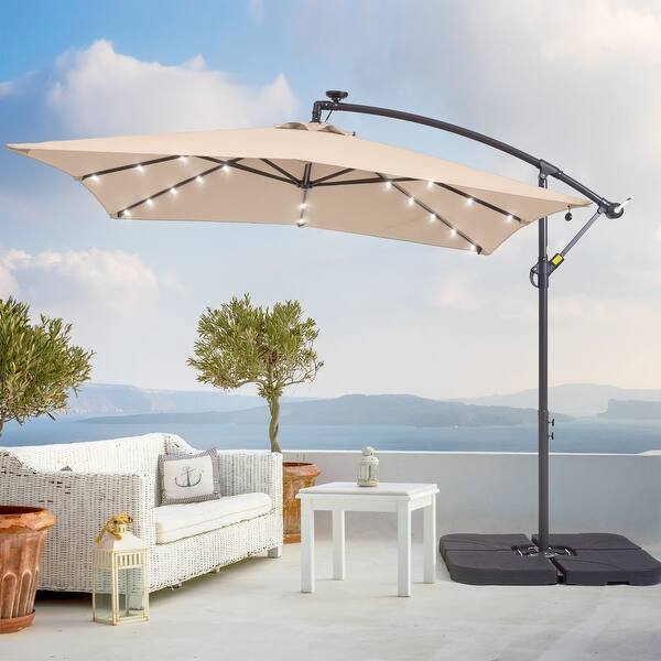 8 foot patio umbrella with lights ZNYCYE Solar Lights, Strands Umbrella Outdoor 8 Modes 3V Solar Panel Clip 112 Led Outdoor Waterproof for Beach Deck Garden Camping Tents Party Decoration(Warm White) and tear Sunnyglade 9' Solar LED Patio