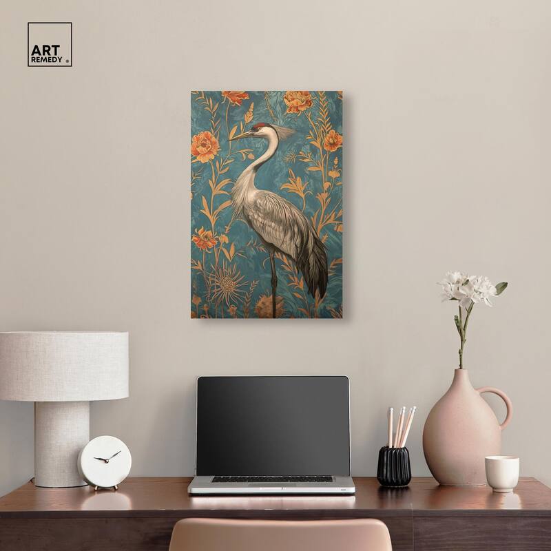 Graceful Grus Gaze Canvas by Art Remedy, Gallery Wrapped