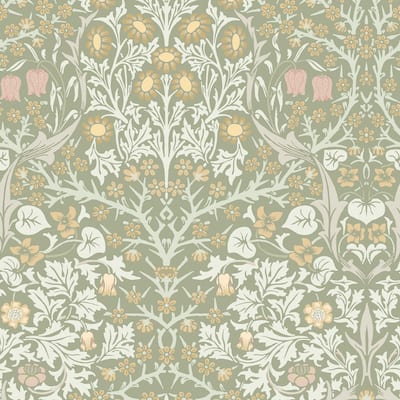 William Morris Blackthorn Sage Wallpaper