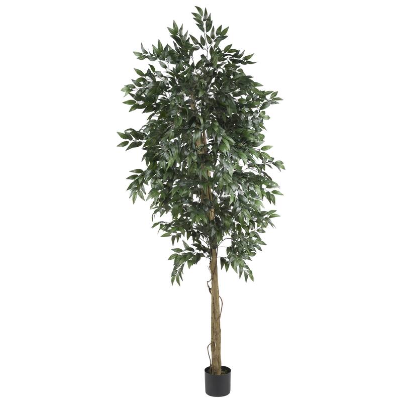 6' Smilax Silk Artificial Tree in Black Pot