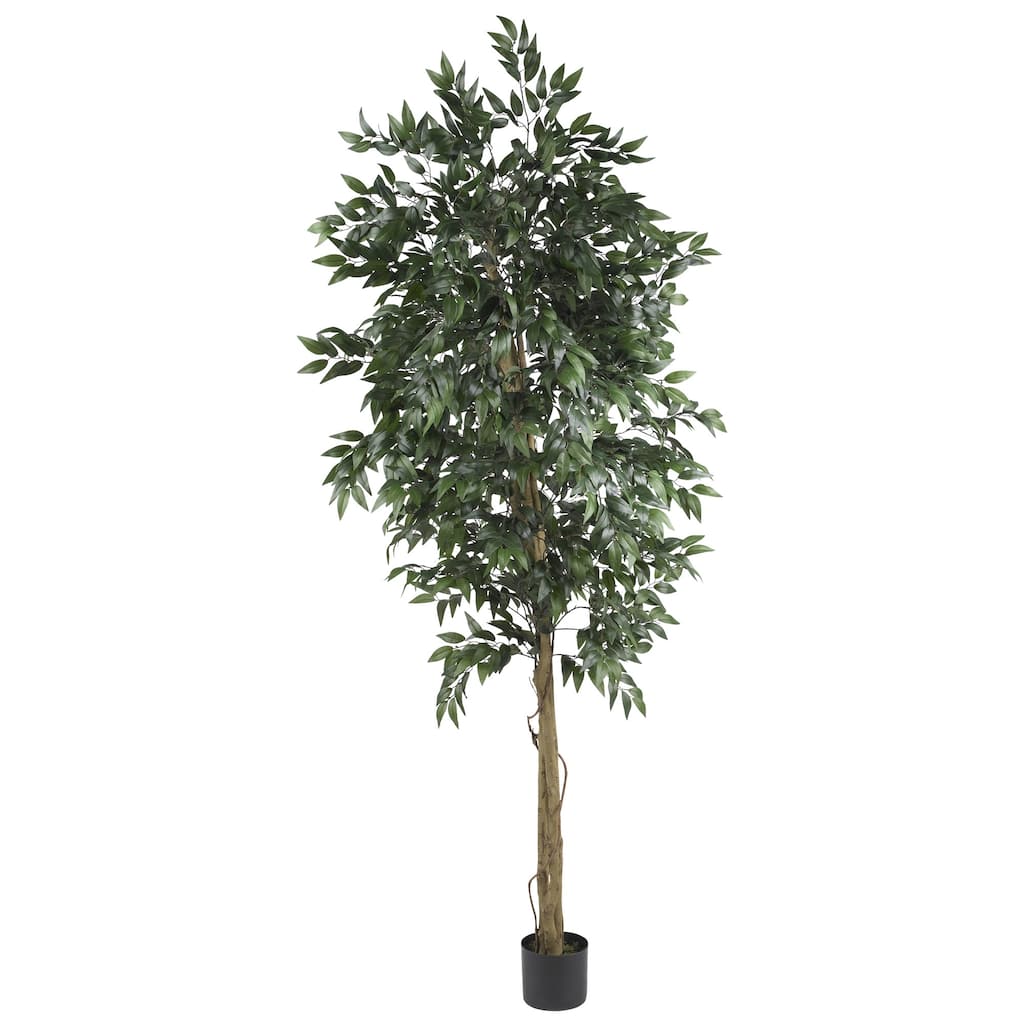 6' Smilax Silk Artificial Tree in Black Pot