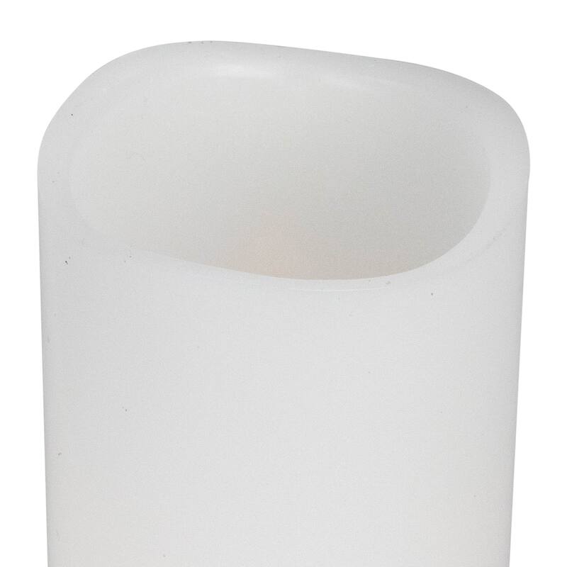 LED Flameless Flickering Solid Wax Pillar Candles - 7" - White - Set of 4