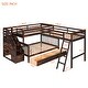 preview thumbnail 19 of 28, Twin over Full Bunk Bed With 3 Drawers, L-Shaped Bed with Ladder, Wooden Bed with Storage Staircase for Bedroom, Gray
