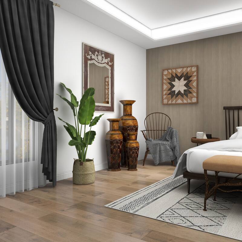 Hammered Iron Metal Rustic Traditional Floor Vase Set (3)