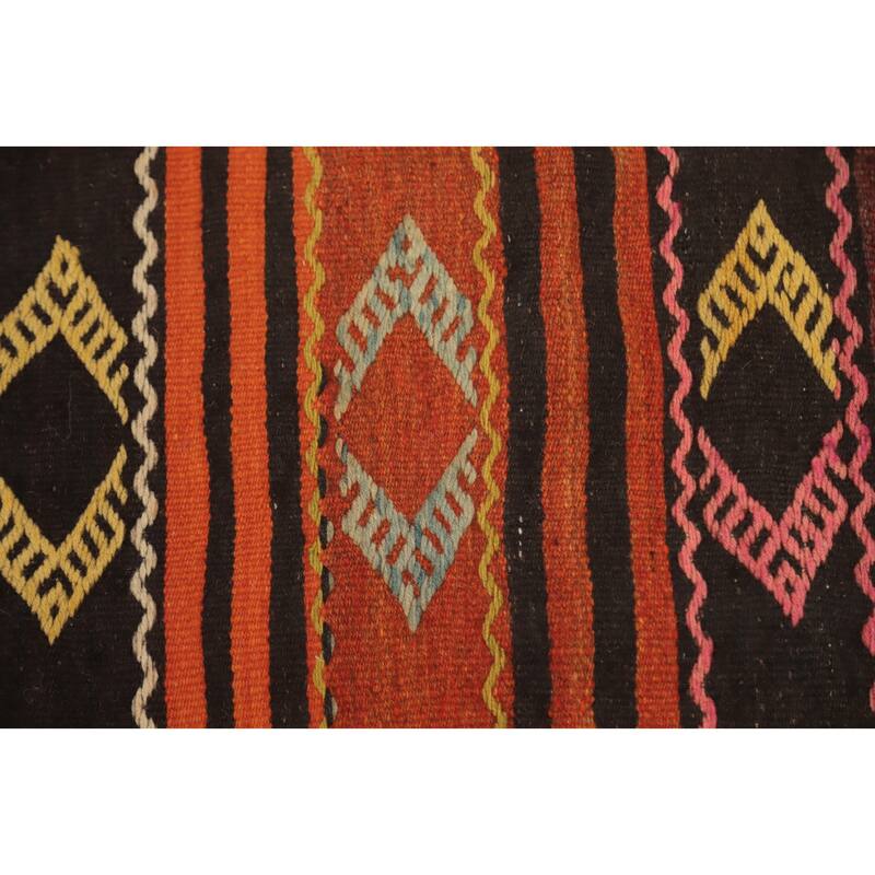 Hand Woven Oriental 100% Wool Carpet Southwestern Tribal Multi-Colored Kilim Area Rug - 8' 4'' X 6' 6''