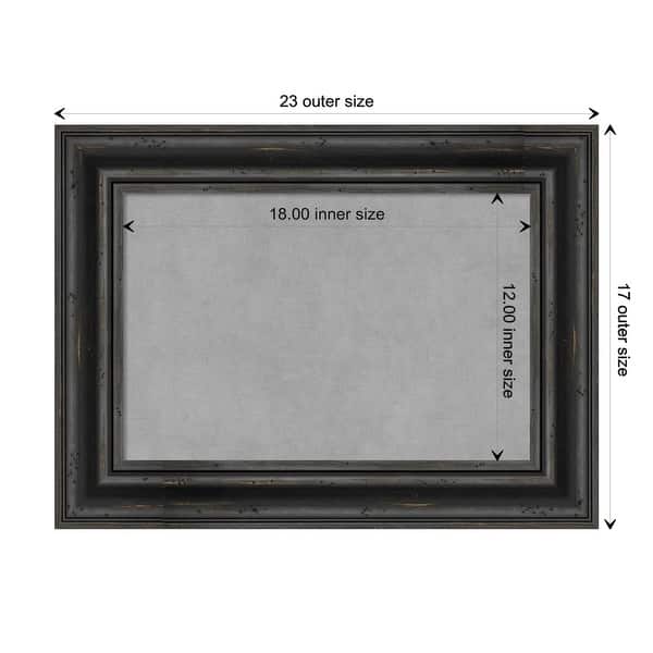 dimension image slide 8 of 17, Amanti Art Rustic Pine Black Framed Magnetic Board
