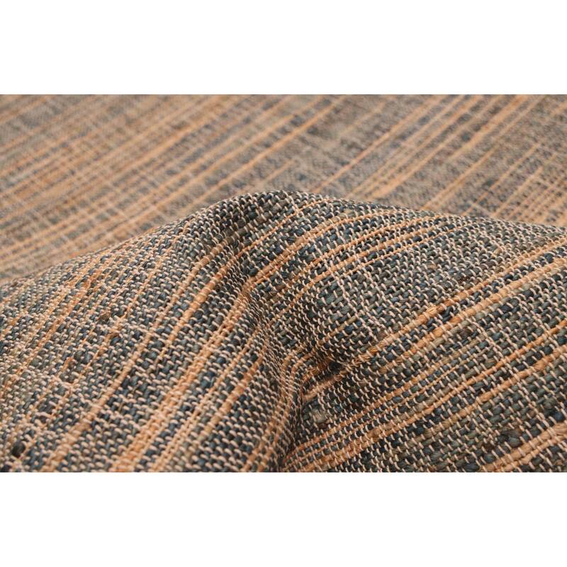 ECARPETGALLERY Flat-Weave Palas Denizli Teal Jute Kilim - 5'6 x 7'2