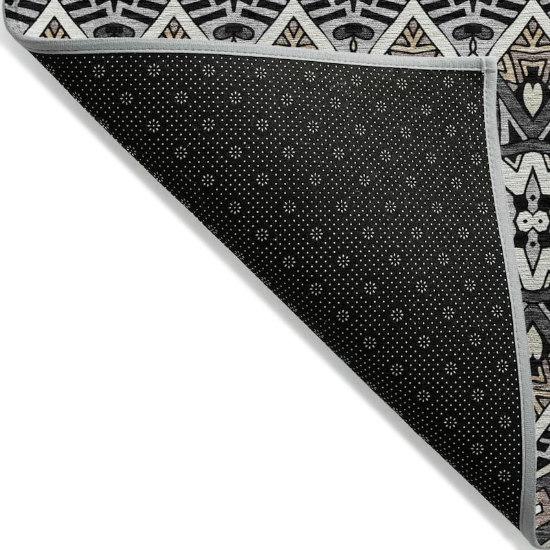 Machine Washable Indoor/ Outdoor Chantille Mosaic Global Rug