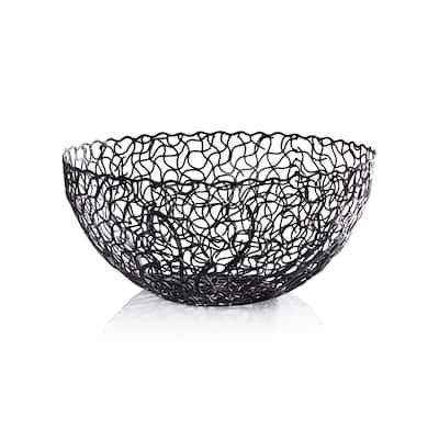 Seaflower Design Decorative Wrought Iron Bowl