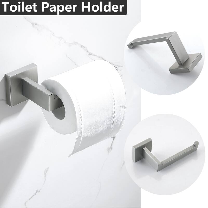 AITINKAN 4-Piece Bath Hardware Set Square Towel Holder Set