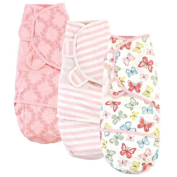slide 1 of 1, Touched by Nature Baby Girl Organic Cotton Swaddle Wraps, Butterflies, 0-3 Months - Butterflies - 0-3 Months 0-3 Months - Butterflies